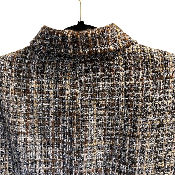 N Touch Tweed Button Front  Blazer Jacket Size 12 Brown Black Retro Academia - Picture 7 of 13